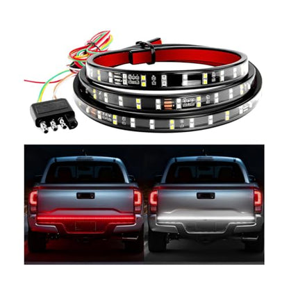 Truck Tailgate Light Strip Bar, 60 Inch 180 LED Double Row Strip for Running Brake Turn Signal Reverse Light, Flexible Full Function Lorry Lamp Strip, Universal Fit - size: 180Beads
