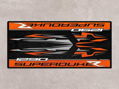 MPM Motorcycle Mat for 1290 Superduke R Washable Non-Slip Oil & Water Resistant Parking Pitmat for Garage, Showroom, Workshop Use | Size 1: 86.6 x 39.4/220 x 100 cm - size: 3'3" x 7'3"