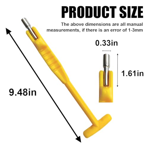 Car Tire Valve Stem Puller/Installer Tool with T Handle, No Scratch Wheel Valve Stem Remover Extender Adapter Replacement, Auto Tire Valve Stem Removal & Installation Repair Tool (T-Yellow)