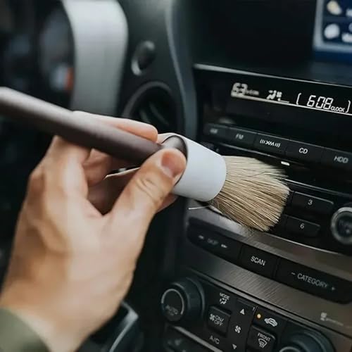 DOUBLE ZEE 3PCS Car Exterior Interior Detail Brush Boar Hair Bristle Brushes for Car Cleaning Auto Detail Tools Detailing Brushes