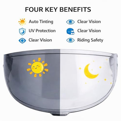 Shoei RF1400 X15 Helmet Visor Replacement Shield, Anti-Fog Sun Shield Accessory Compatible with RF-1400, X15, CWR-2, Z8, X-SPR PRO(Photochromic) - color: Photochromic