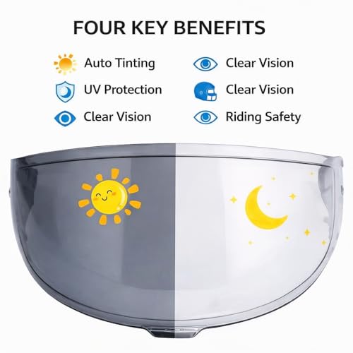 Shoei RF1400 X15 Helmet Visor Replacement Shield, Anti-Fog Sun Shield Accessory Compatible with RF-1400, X15, CWR-2, Z8, X-SPR PRO(Photochromic) - color: Photochromic