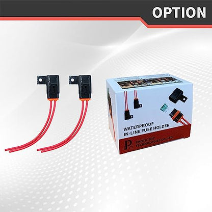 partsPTT IP67 Waterproof in-Line ATO/ATC Blade Fuse Holder 30A with Cover, 12 AWG Wire, Automotive & Marine for Small Boats, Fishing Boats, Speedboats, Outboard Circuits (2 Pack) - style: ATC/ATO