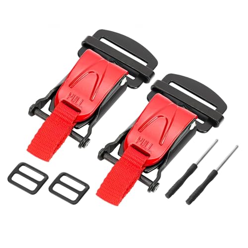 Helmet Quick Release Buckle Kit Stainless Steel Ratcheted Chin Strap Adapter for Motorcycle Helmets Easy Installation - color: Red1, 2pcs