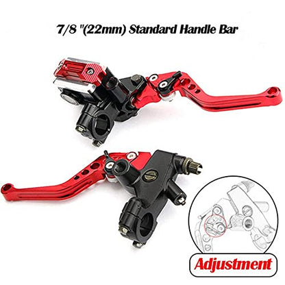 7/8 22mm Motorcycle Brake Lever Motorcycle Handlebar Brake Master Cylinder Clutch Levers Left and Right Set Compatible with Harley Honda Kawasaki Suzuki Yamaha Red Universal - color: Red