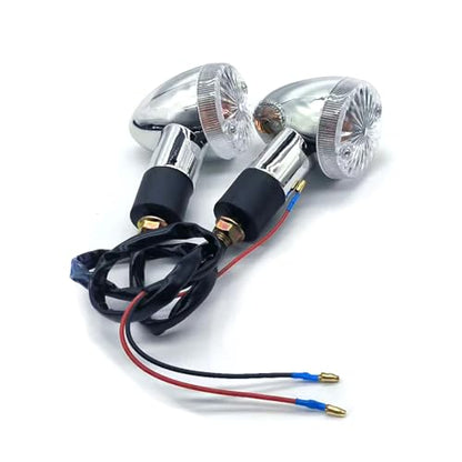 2pcs Universal Motorcycle Turn Signals Front Rear Turn Signal Blinker Light Compatible with Yamaha Motorcycle Bike Cruiser Bobber Chopper Shadow Honda Harley Kawasaki Suzuki (White) - color: White