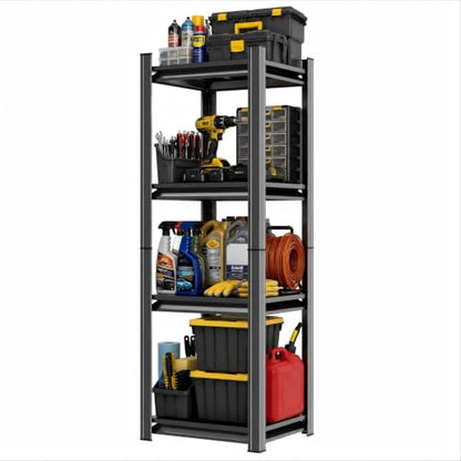 4-Tier Garage Shelving, 53.4"H × 13.8"W × 11.8"D, 2000-lb Capacity | Heavy-Duty Steel Organizer with Adjustable Levels for Basement, Pantry, Warehouse, Storing Tools, Supplies, Equipment. - size: 4 Tier | 54" H x 14" W X 12" D