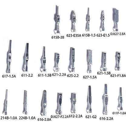 Connector Pins Crimped Terminal Automotive Car kit Electrical 1/1.5/1.8/2.2/2.8/3.5mm Motorcycle ATV Wire Removal Non-Insulated Plug Male Female Crimp Set