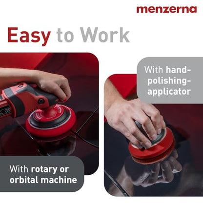 menzerna 3.5 Inch 2X Premium Polishing Pads Heavy Cut for Scratch Repair I Body Repair and Detailing Pads with Safety Edge & Velcro Attachment I Washable & Long Lasting - style: Heavy Cut Pad