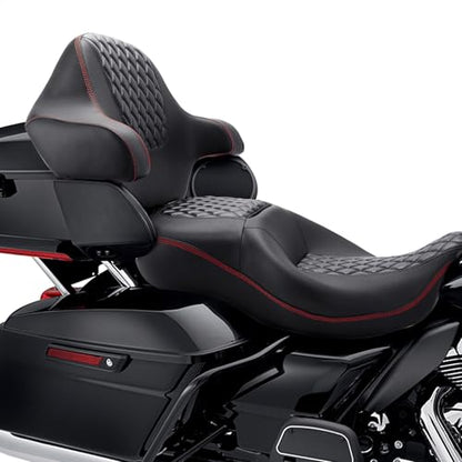 C.C. RIDER Diamond Grip Wrap-around King Chopped Trunk Backrest Pad fit for Harley Touring Tour Trunk Road King FLHR Street Glide FLHX Road Glide FLTRX 2014-2024 - color: 08# Red Passenger Backrest