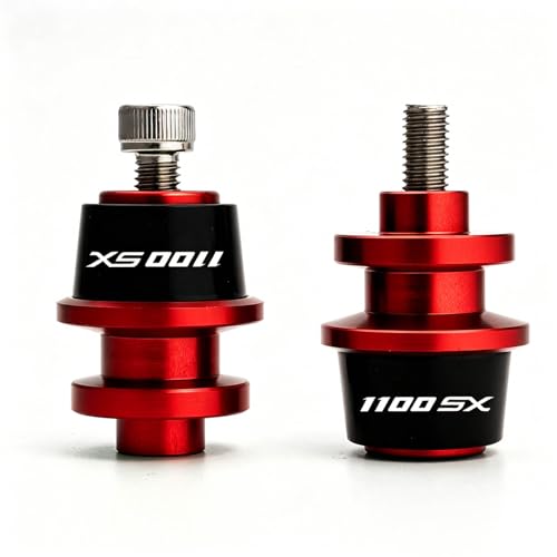 Compatible with Ninja1100SX SE Ninja 1100 SX SE Ninja 1100SX 2025 2026 Motorcycle CNC M8 Swingarm Spools Slider Stand Screws Sliders (Red) - color: Red