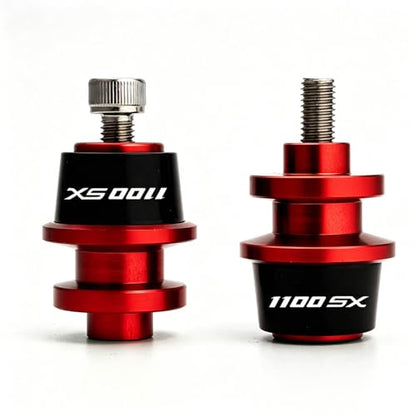 Compatible with Ninja1100SX SE Ninja 1100 SX SE Ninja 1100SX 2025 2026 Motorcycle CNC M8 Swingarm Spools Slider Stand Screws Sliders (Red) - color: Red