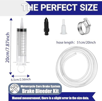2 Pack Brake Bleed Kit, Hydraulic Disc Brake Bleeding Kit, Motorcycle Brake Bleeder Kit Includes 2Pcs 100ML Syringe 2Pcs 50cm Hose and Brake Bleeder Hose Kit with One Way Check Valve - color: 2PCS Brake Bleed Kit&Hose