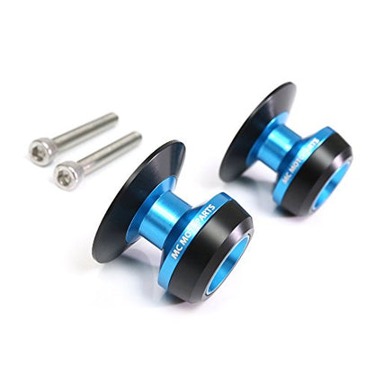 MC MOTOPARTS Twall 6MM CNC Swingarm Spools Compatible with DAYTONA 675 2006-2010 06 07 08 09 10 (Blue) - color: Blue