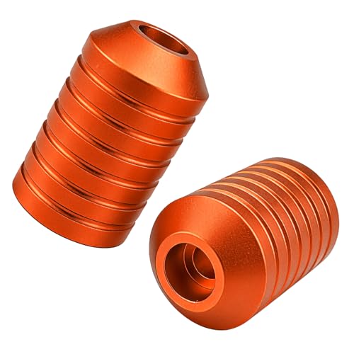 Crash Bar Sliders CNC Decorative End Caps for Harley Touring Softail Dyna Sportster Models,Fit All 1.25" Front Flat Out & Highway Crash bar & Rear Saddlebag Guard (Orange) - color: Orange