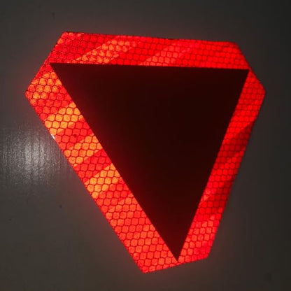 Slow Moving Vehicle Sign 5 Pack 7" x 8" Diamond Grade Reflective Slow Moving Vehicle Triangle Sticker (8.7 x 10 inch, Red + Red) - color: Red + Red, size: 8.7 x 10 inch