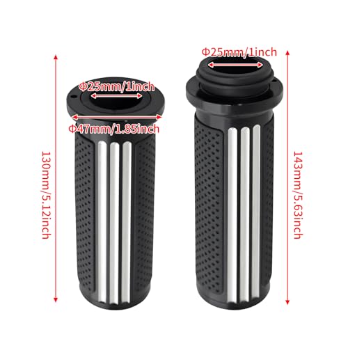 1" Electronic Throttle Defiance Handlebar Grips 25mm Hand Grips Fit for Harley Touring Street Glide Road King Road Glide Electra Glide - color: #1 Black&Chrome