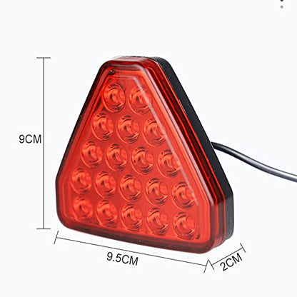 AIVYNA Car Pilot Lights Triangle Rear Brake Lamp Warning Strobe Stop Safety Light Bumper Light for F1 Style Motorcycle,Red case red lamp