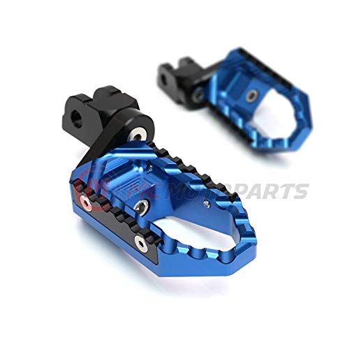 MC MOTOPARTS Blue Front Wide Touring 25mm Extended Footpegs Compatible with MT-07 MT-09 Tracer 13-18 YZF R3 15-18 MT-10 - color: Blue, size: 25mm Extension
