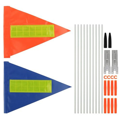 Bike Safety Flag with Pole, 2Sets 6-Foot Adjustable Bike Flag with Bicycle Mounting Bracket, Fiberglass Safety Flags for Cycling, Bicycles, Trailers, Wheelchairs