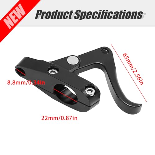 CNC Finger Throttle Clutch Lever 7/8" Handlebar Motorcycle Replacement for Wave Runner (Black) - color: Black