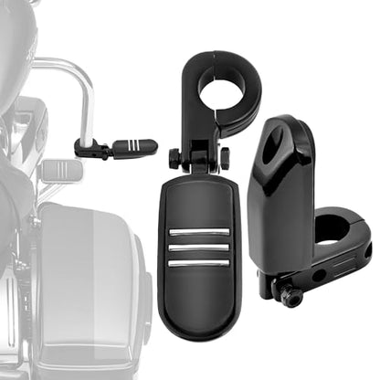 1 1/4" Highway Footpegs Engine Guard Footrest Clamp Mount Compatible with Harley Touring Softail Dyna Sportster Honda Kawasaki Suzuki Yamaha 1.25"(Black H01) - color: Black H01, size: 1 1/4 inch