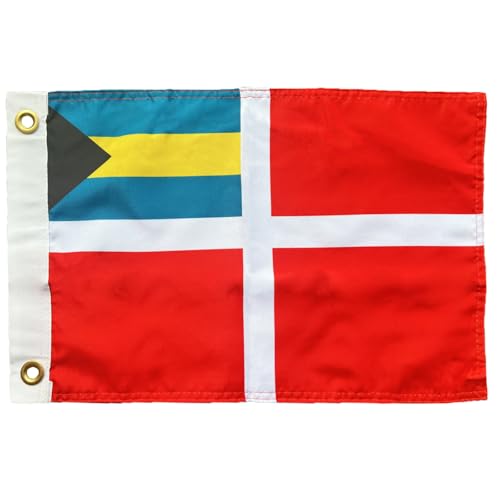 SYII Bahamas Courtesy Boat Flags 12x18 Outdoor Double Sided, Heavy Duty Bahamas Flags, Bahamian Flag for Boat with 2 Brass Grommets - color: 12x18 Bahamas Flag