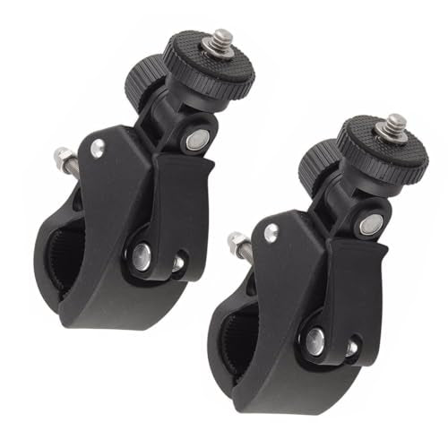 2 Pack Sports Camera Bike Mount Handlebar Clamp Clip Stand Base with 1/4 Screw Adapter for Gopro Hero DJI Osmo Insta360 Motorcycle Bicycle Action Cam Dash GPS Field Monitor Lights