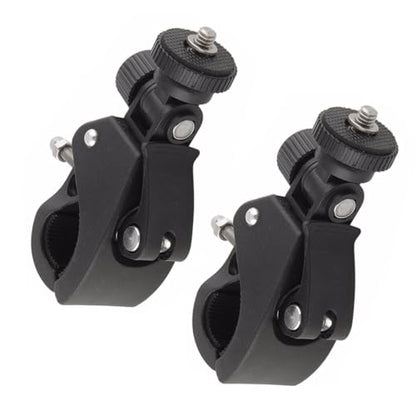 2 Pack Sports Camera Bike Mount Handlebar Clamp Clip Stand Base with 1/4 Screw Adapter for Gopro Hero DJI Osmo Insta360 Motorcycle Bicycle Action Cam Dash GPS Field Monitor Lights
