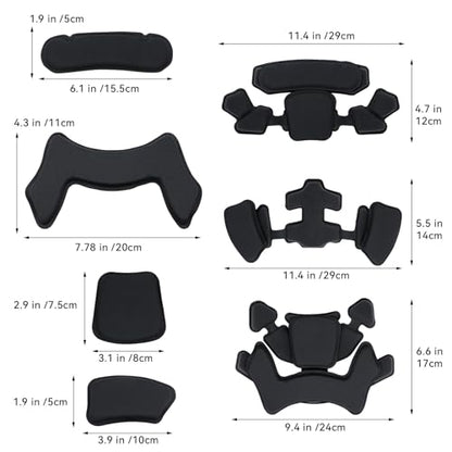Tactical Helmet Pads - Universal Replacement Internal Memory Foam Pad Inserts for ACH, MICH, EXF Helmets - color: 3rd-Black
