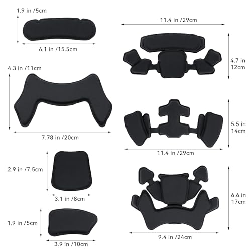Tactical Helmet Pads - Universal Replacement Internal Memory Foam Pad Inserts for ACH, MICH, EXF Helmets - color: 3rd-Black