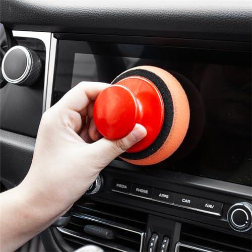 3pcs Polishing Tool Buffing Sponge Pads Waxing Pad with Handle Microfiber Wax Applicator Foam Applicator Pad Wax Applicator Pads for Cars Car Sponge Pads Manual Backplane