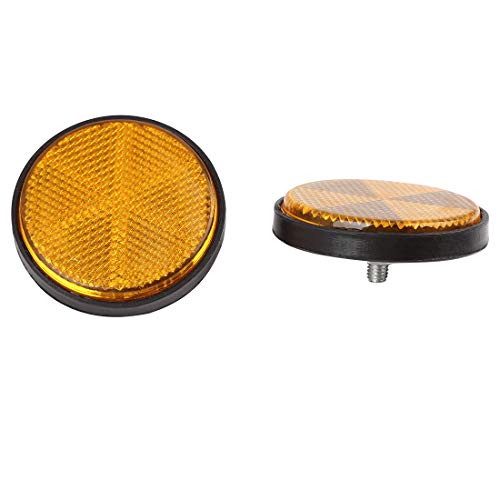 uxcell 4pcs 6mm Yellow Plastic Screw Mount Reflective Warning Motorcycle Reflector