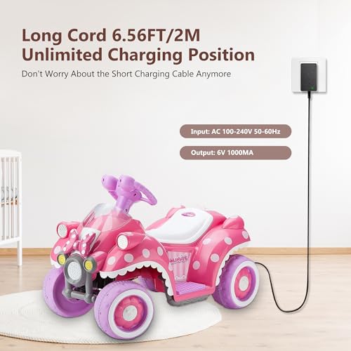 6 Volt Battery Charger for Kids Electric Car, Compatible with MINNIE MOUSE, BMX X6, Wal-Mart, Moto ATV Quad Car for Kid, Replacement Parts for Ride on Toys Kid TRAX Charger with Wire Harness Connector - size: Charger Kit