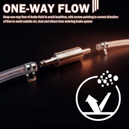 Brake Bleeder Kit,Brake Bleeder Hose One Way Check Valve Kit with Hose/100ml Syringe/Adapters/Clamps/Screws/Caps,Professional Brakes Fluid Bleeders Kits for Cars,Trucks,Motorcycles