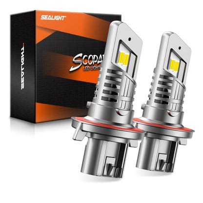 SEALIGHT H13 Bulb, H13 9008 Fog Lights Bulb 40000LM Super Bright,9008 Head Light Bulbs Fanless In Line Car Fog Bulb Plug and Play, Pack of 2 - size: H13/9008