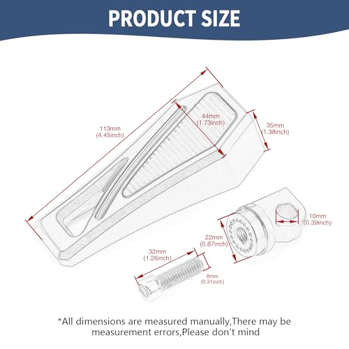 Motorcycle Foot Pegs Phantom Pegs Male Mount Footrest for Harley Dyna Fat Bob Low Rider Touring Road Glide Road King Street Glide Electra Glide Sportster XL 883 Softail Breakout Universal (Black) - color: Black
