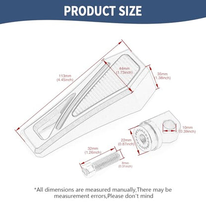 Motorcycle Foot Pegs Phantom Pegs Male Mount Footrest for Harley Dyna Fat Bob Low Rider Touring Road Glide Road King Street Glide Electra Glide Sportster XL 883 Softail Breakout Universal (Black) - color: Black