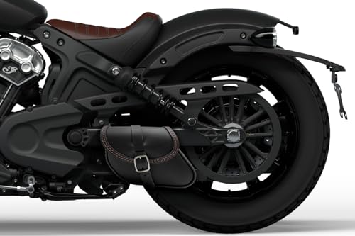 Leather Swingarm Bag Compatible with all 2015-2024 Scout and Scout Bobber, 2025-2026 Scout 101, 2025-2026 Scout Classic, 2025-2026 Sport scout, 2025-2026 Super Scout (Brown stitches) - color: Brown stitches