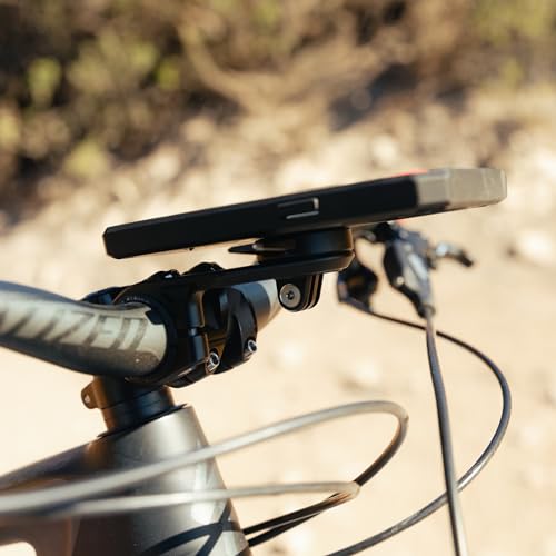 Rokform - Over the Top Bike Phone Mount, Fits 4 Sizes of Bars 22.2-35mm (⅞-1⅜”), Bicycle Handlebar Mount Designed Twist Lock iPhone, Galaxy, Pixel Cases or Universal Adapter (Black)