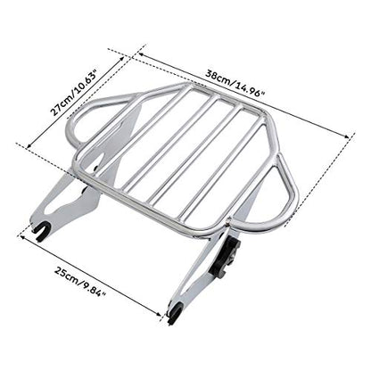 Chrome Detachable Passenger Backrest Sissy Bar Upright w/ 2 Up Luggage Rack Fits for Harley Touring Road King Street Road Electra Glide 2009-2025 2021 2021 2018 - color: Chrome #3