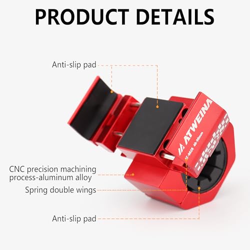 Bike Handlebar Mounts for 4.5-7.5 Phones (Red) | 360 Degrees Rotate Aluminum Alloy Frame Half-Enclosure Design - color: Red