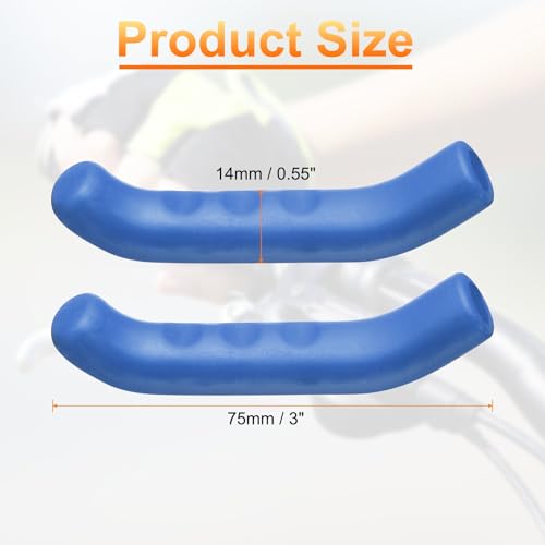 HARFINGTON 3 Pairs Bike Brake Lever Cover Silicone Brake Lever Grip Protector Anti-Slip Brake Handle Protection Covers Sleeve for Mountain Road Bike Cycling, Blue - color: Blue