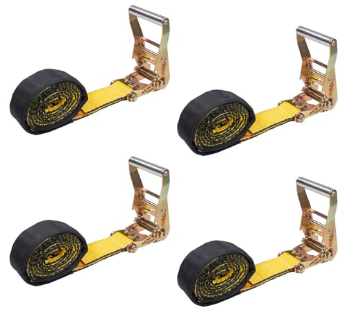 Mytee Products 4 Pack 2" x 66" Underlift Tie-Down Straps w/Ratchet Handle & Durable Cordura Sleeves, 21,000 lbs Break Strength Secure Strapping for Tow Trucks, Wreckers & Vehicle Recovery - color: 4 - Pack
