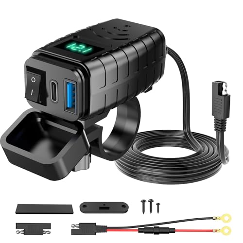 Motorcycle USB Fast Charger Universal Phone Charging Adapter for Motorcycle Handlebar Power Supply - color: Green