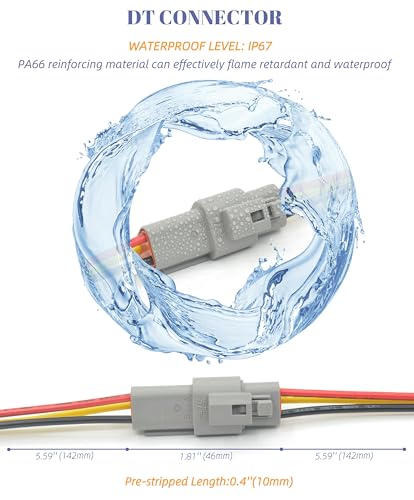 DT Deutsch 3 Pin Connector Kit Waterproof Electrical Connector 16 AWG Male and Female Automotive Wire Connectors for Car Truck Boat, Dt Connector 2 Sets (3 Pin 2 Sets) - size: 3 Pin 2 Sets