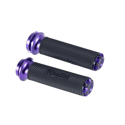 Advanblack AXION Performance Grips, Electronic Throttle Control Grips Compatible with Harley Touring Road Glide Street Glide, Softail - color: Purple