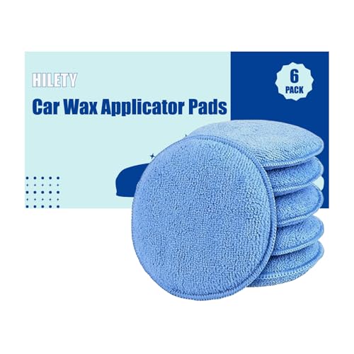 Car Wax Buffing Pads, 6PK Microfiber Wax Applicator Pads, Versatile Sponge Pads for Polishing and Cleaning, No Scratches Detailing Supplies for Car, 5-Inch - color: Blue Double-sided Pads, size: 6PK