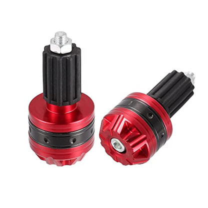 X AUTOHAUX 1 Pair Universal 18mm Handlebar End Caps Plug Bar End Aluminum Alloy for Motorcycle Red - color: Red