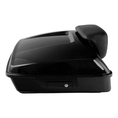 TCMT Chopped Motorcycle Trunk Box Backrest Pad Detachable Mounting Rack Fit For Harley Touring 1997-2008 Road King Road Street Electra Glide Pack - color: Set D1 Black Latches#Chrome Rack